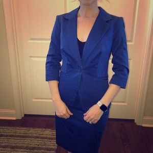 Electric blue two piece suit